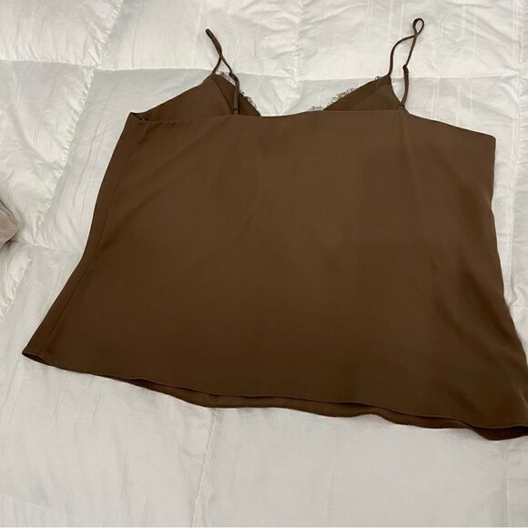 Melrose Market fully lined Chocolate colored camisole with lace trim- NWOT XL - Picture 6 of 9